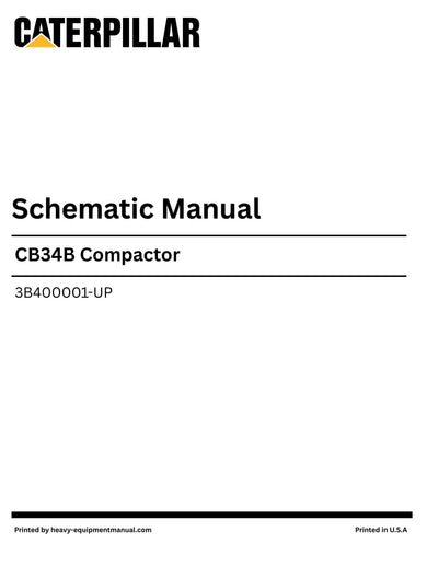 Caterpillar CB34B Compactor Complete Schematic Manual 3B400001-UP