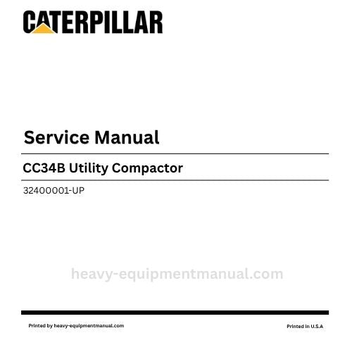Caterpillar CC34B Utility Compactor Service Manual (32400001-UP) PDF Download