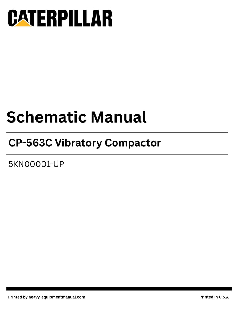 Caterpillar CP-563C Vibratory Compactor Complete Schematic Manual 5KN00001-UP