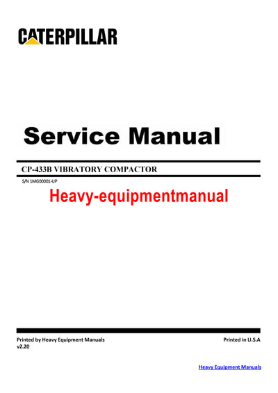Caterpillar CP433B Vibratory Compactor Full Complete Workshop Service Repair Manual 1MG