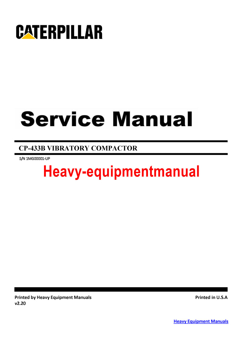 Caterpillar CP433B Vibratory Compactor Full Complete Workshop Service Repair Manual 1MG