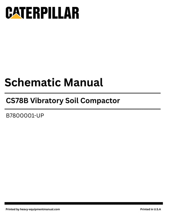 Caterpillar CS78B Vibratory Soil Compactor Comp... – Heavy Equipment Manual