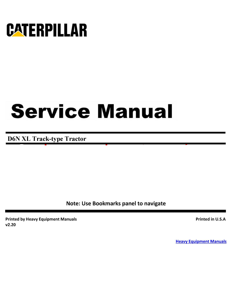 Caterpillar D6N D6N XL Track-type Tractor Service Manual AKM