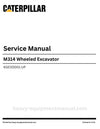 Caterpillar M314 Wheeled Excavator Service Manual (KGE00001-UP) PDF Download