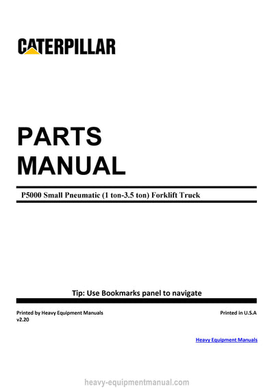 Caterpillar Forklift Parts Manual - PDF Download