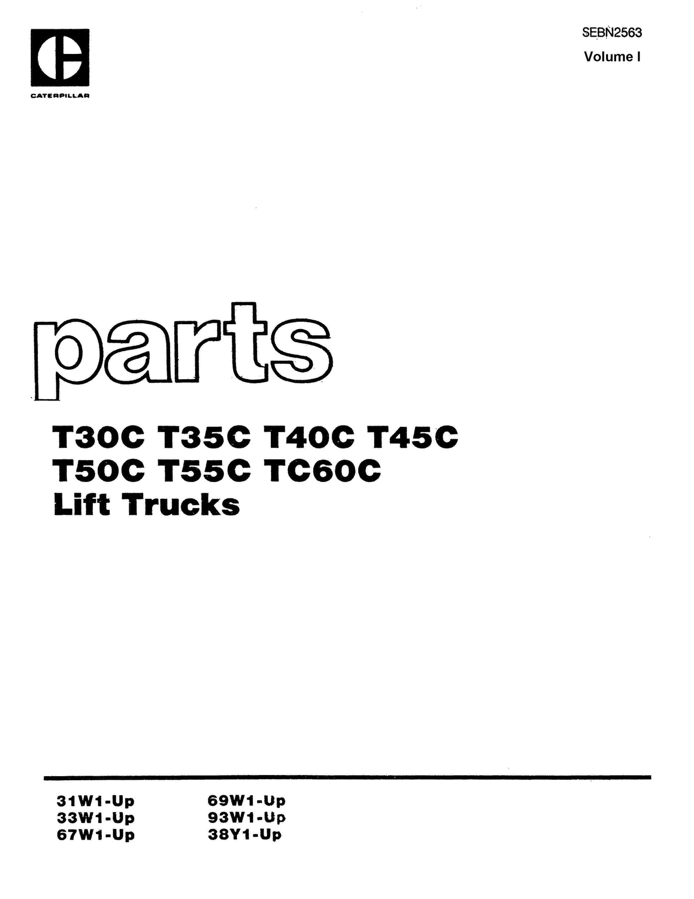Caterpillar T40C T50C T55C Forklift Parts Manual - PDF Download – Heavy Equipment Manual