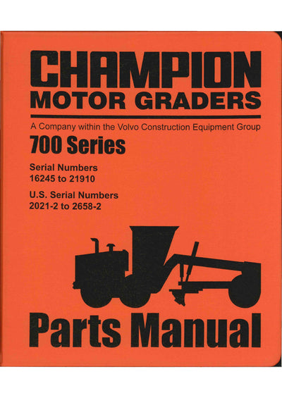 Champion 700 Series Grader Parts Manual - PDF Download