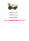 Claas 980, 970, 960, 950, 940, 930 Jaguar Operation Maintenance Manual