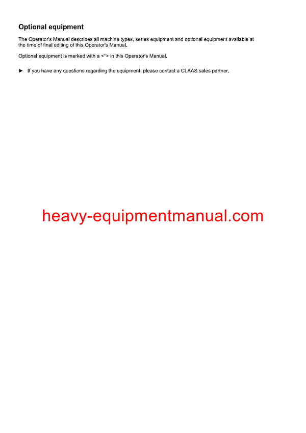 Claas 980, 970, 960, 950, 940, 930 Jaguar Operation Maintenance Manual
