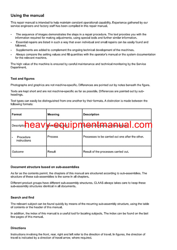 Claas Jaguar 980, 970, 960, 950, 940, 930 Forage Service Manual