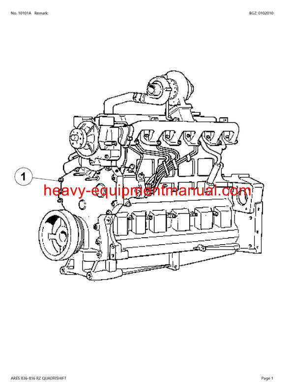 Download Claas Ares 836-816 RZ Quardristhift Tractor Parts Manual PDF CT4421300-CT4429999