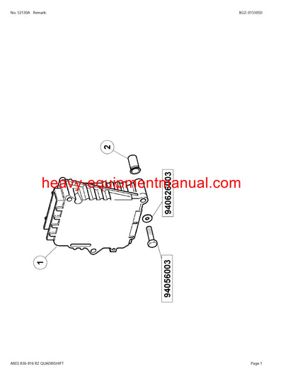 PDF Claas 836 - 816 RZ Ares Quardristhift Tractor Parts Manual Download