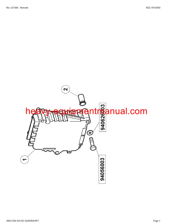 Download Claas Ares 836-816 RZ Quardristhift Tractor Parts Manual PDF 