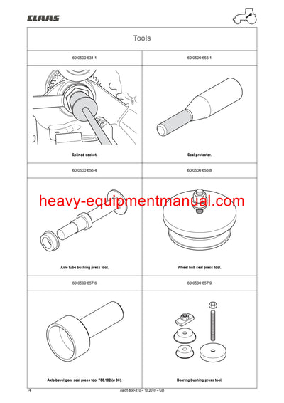 CLAAS Renault Axion 810 Tractor Workshop Service Repair Manual