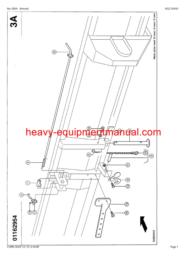 Download Claas Corn Head 12 8 6 Row Combine Parts Manual PDF