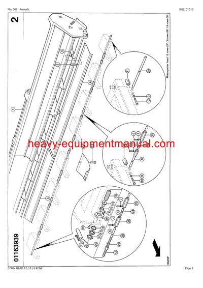 PDF Claas 12 8 6 Row Corn Head Combine Parts Manual