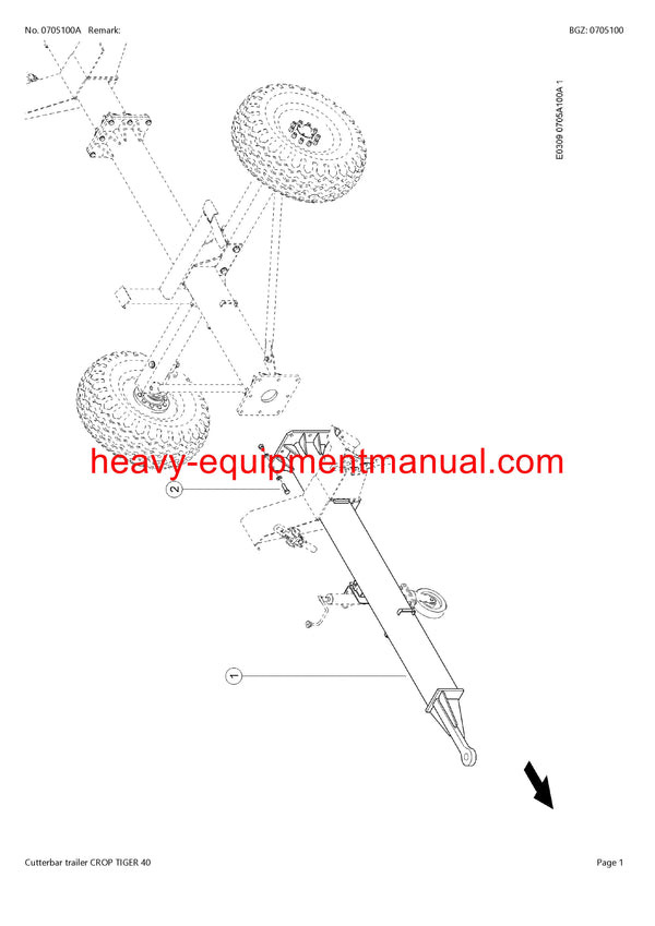 Download Claas Cutterbar Trailer Crop Tiger 40 Combine Parts Catalog Manual