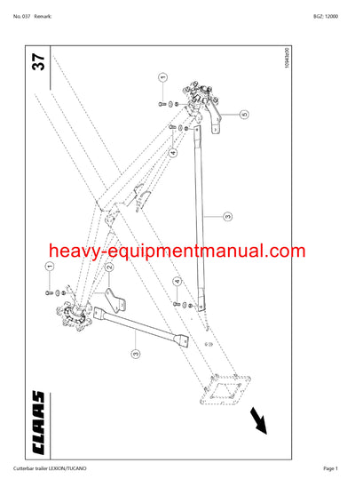 Download Claas Cutterbar Trailer Lexion Tucano Combine Parts Manual SN 52100011-52199999