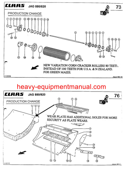 Claas Jaguar 880 860 840 820 Forage Harvester Service Repair Manual