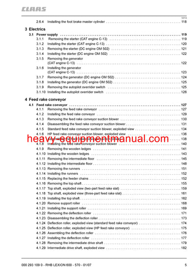 Claas Lexion 570, 580, 600 Combine Harvester Service Repair Manual