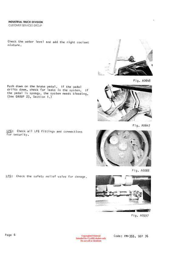 Clark 915 (PMA-544) Forklift Planned Maintenance & Adjustment Manual - PDF Download
