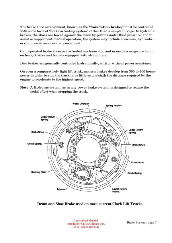Clark Brakes BR-120 Technical Training Manual - PDF Download