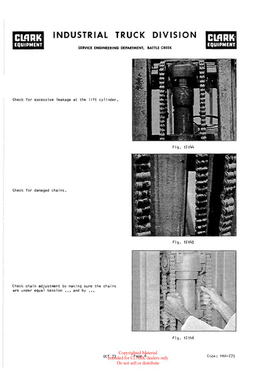 Clark C500 30-55 (PMA-273) Forklift Planned Maintenance & Adjustment - PDF Download