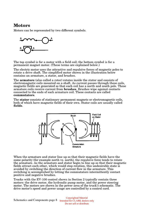 Clark ET-101 Forklift Schematics and Components Technical Training Manual - PDF Download