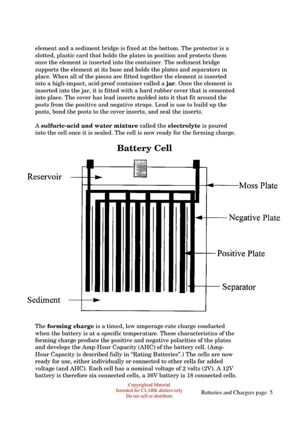 Clark ET-102 Forklift Batteries and Chargers Technical Training Manual - PDF Download
