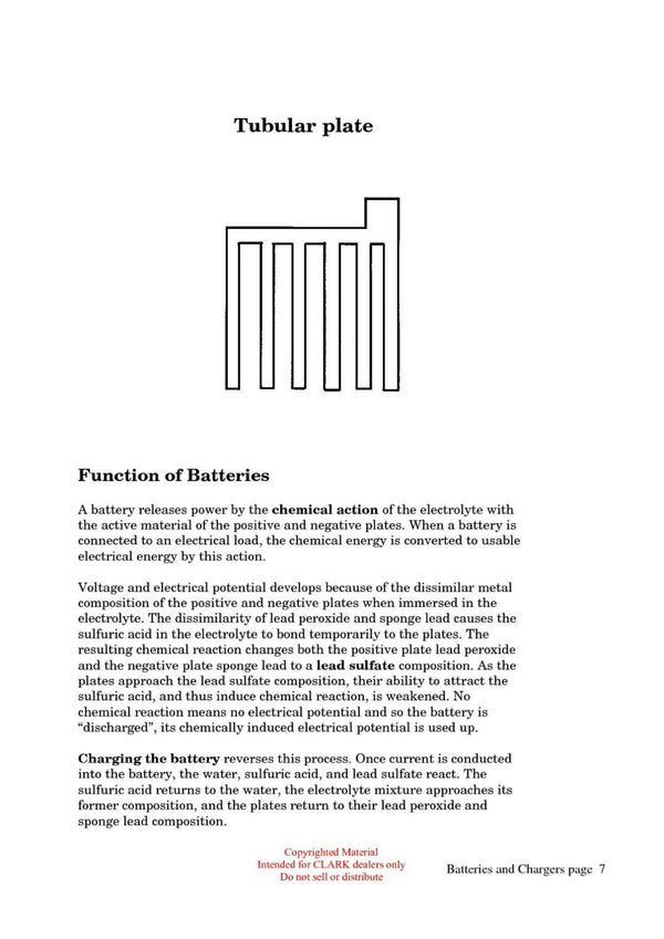 Clark ET-102 Forklift Batteries and Chargers Technical Training Manual - PDF Download