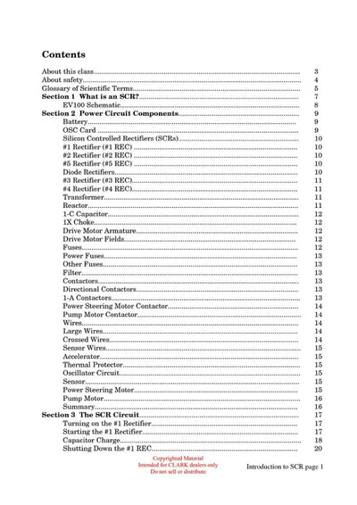 Clark ET-103 Forklift Introduction to SCR Technical Training Manual - PDF Download