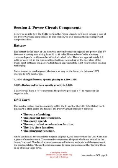 Clark ET-103 Forklift Introduction to SCR Technical Training Manual - PDF Download