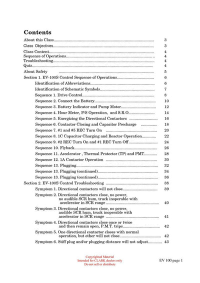Clark ET-202 Forklift Troubleshooting the EV 100 Control Technical Training Manual - PDF Download