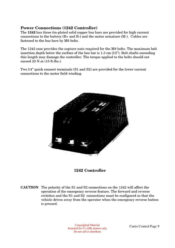 Clark ET-208 Forklift Troubleshooting The Curtis Control Technical Training Manual - PDF Download