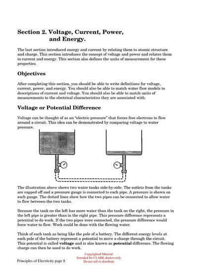 Clark Elec ET-100 Principles of Electricity Technical Training Manual - PDF Download