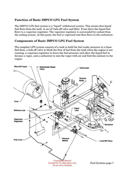 Clark IC-101 Forklift Fuel Systems Technical Training Manual - PDF Download