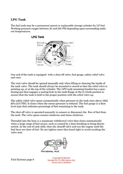 Clark IC-101 Forklift Fuel Systems Technical Training Manual - PDF Download