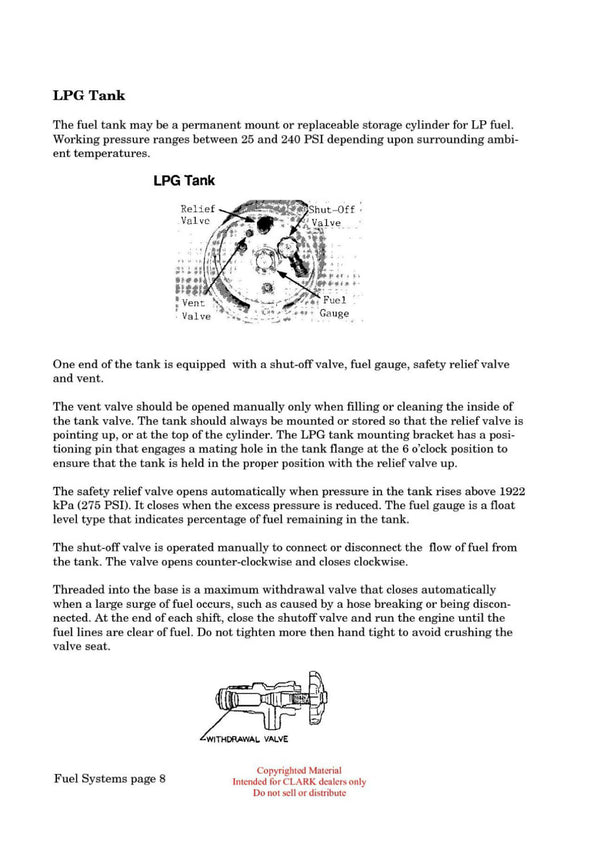 Clark IC-101 Forklift Fuel Systems Technical Training Manual - PDF Download
