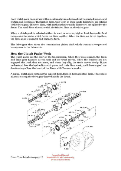Clark IC-102 Forklift Power Train Introduction Technical Training Manual - PDF Download