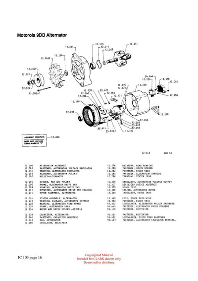 Clark IC-103 Forklift Electrical Systems IC Lift Trucks Technical Training Manual - PDF Download