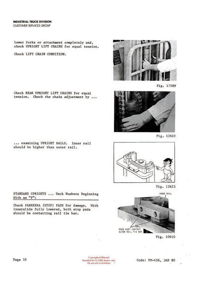 Clark PMA-436 Forklift Planned Maintenance & Adjustment - PDF Download