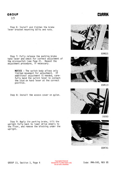 Clark PMA-540 Rubber Tired Loader Parts Manual - PDF Download