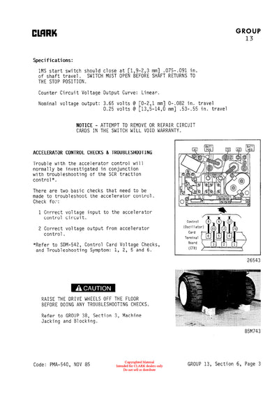 Clark PMA-540 Forklift Planned Maintenance & Adjustment Manual - PDF Download