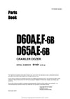 Komatsu D60E-6 and additional models (JPN) Crawler Dozer Parts Manual SN B1001-UP