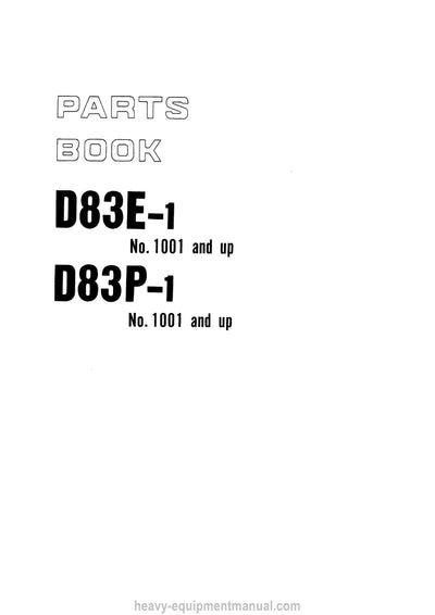 Komatsu D83E-1(JPN) Crawler Dozer Parts Manual SN 1001-UP