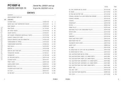 Komatsu PC100F-6(IDN) Crawler Excavator Parts Manual SN J30001-UP