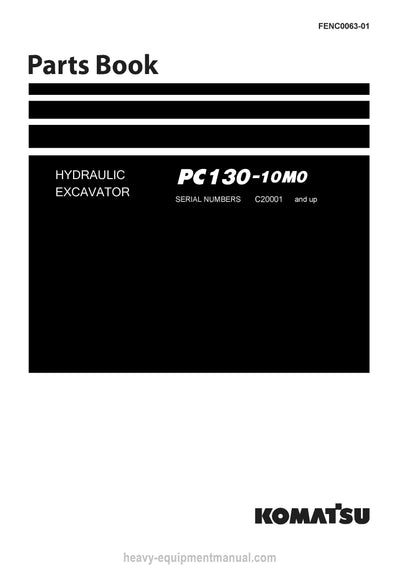 Komatsu PC130-10M0 (THA) Crawler Excavator Parts Manual SN C20001-UP