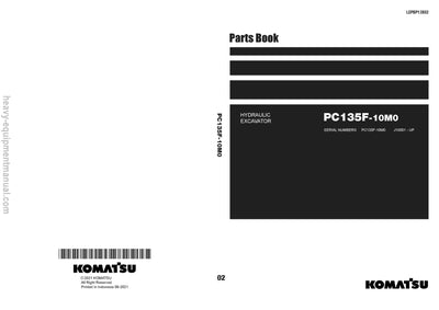 Komatsu PC135F-10M0 Crawler Excavator Parts Manual SN J10001-UP