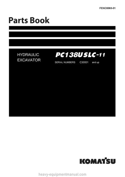 Komatsu PC138USLC-11(THA) Crawler Excavator Parts Manual SN C30001-UP