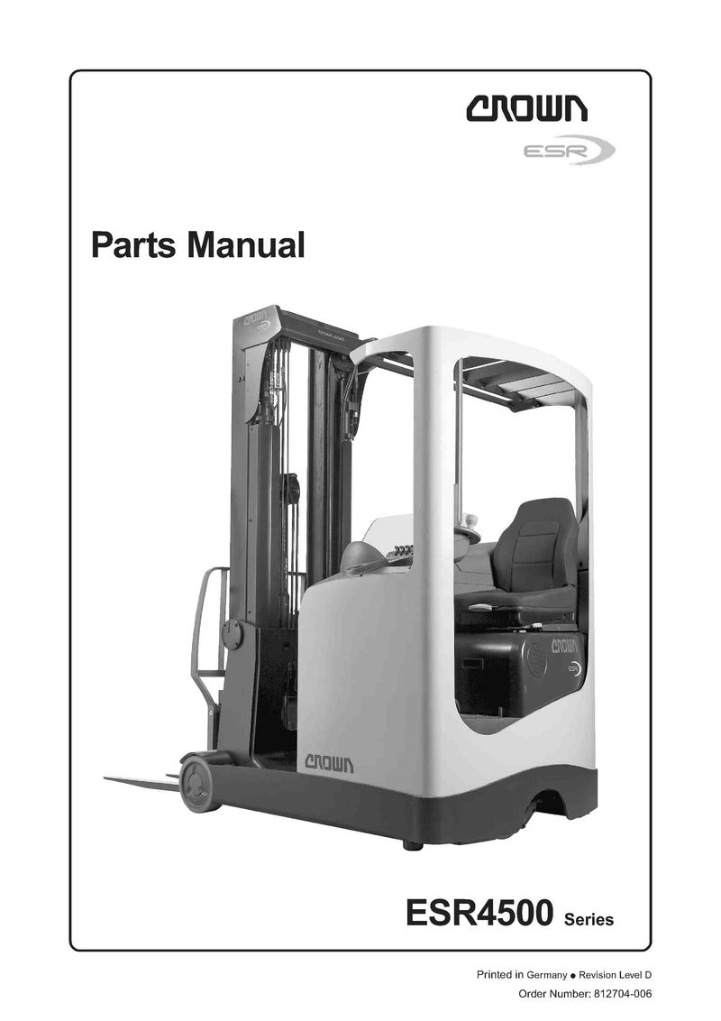 Crown ESR4500 Forklift Parts Manual - PDF Download